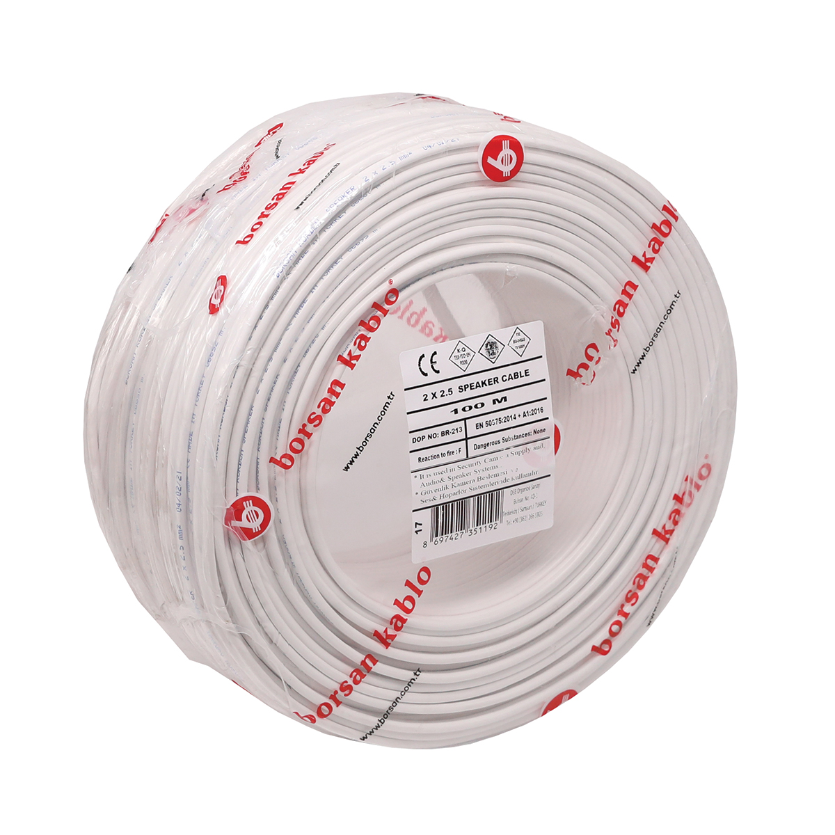 BORSAN BR - 16161 ELEKTRİK KABELİ LAPŞA 2*2,5 MM2 (100 M)